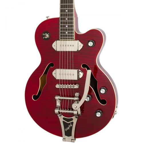 Epiphone},description:The WildKat Ltd Electric Guitar is a wild guitar with a lot to catch the fancy of all kinds of players: chrome Vibratone tailpiece for vintage detail, flamed