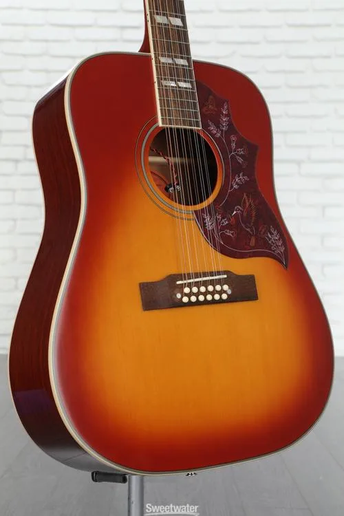  Epiphone Hummingbird 12-string Acoustic-electric Guitar - Aged Cherry Sunburst Gloss Demo