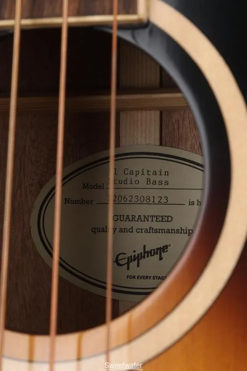  Epiphone El Capitan J-200 Studio Acoustic-electric Bass Guitar - Aged Vintage Sunburst