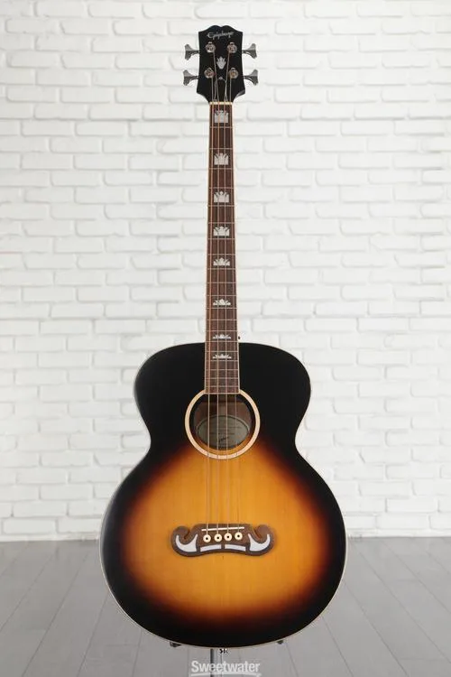  Epiphone El Capitan J-200 Studio Acoustic-electric Bass Guitar - Aged Vintage Sunburst