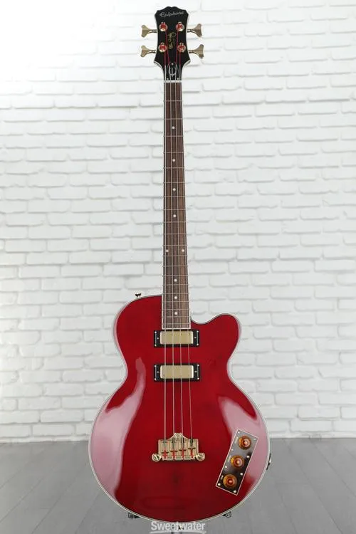  Epiphone Allen Woody Rumblekat Artist Series Bass Guitar - Wine Red