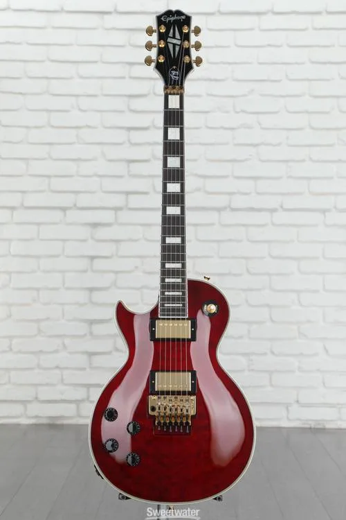  Epiphone Alex Lifeson Les Paul Custom Axcess Left-handed Electric Guitar - Ruby Demo