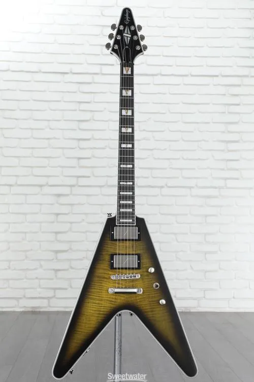  Epiphone Flying V Prophecy Electric Guitar - Yellow Tiger Aged Gloss Demo