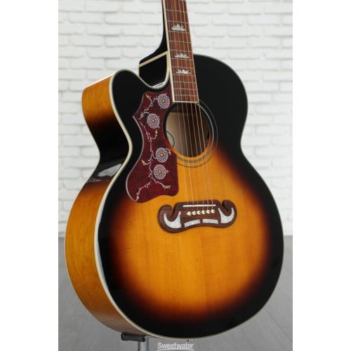  Epiphone J-200EC Studio Left-handed Acoustic-Electric Guitar - Vintage Sunburst Demo