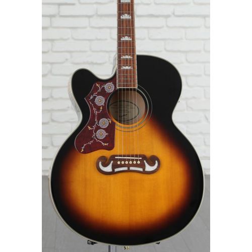  Epiphone J-200EC Studio Left-handed Acoustic-Electric Guitar - Vintage Sunburst Demo