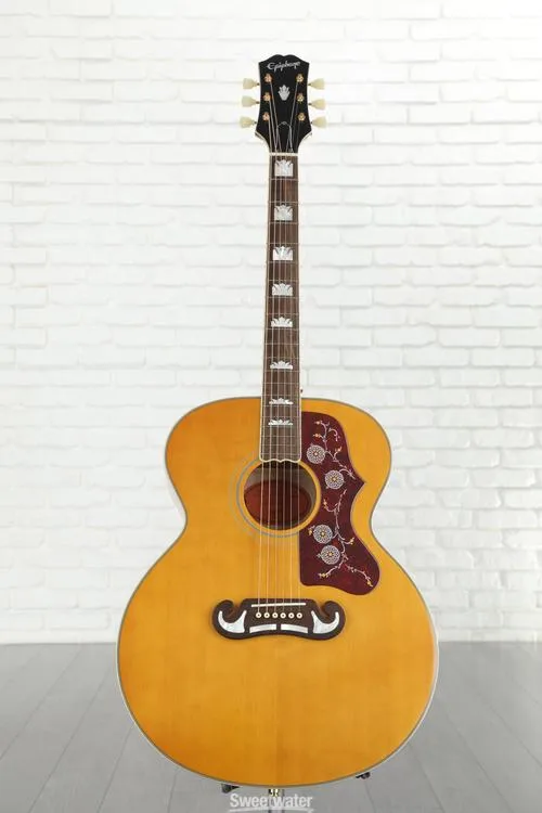  Epiphone J-200 Acoustic Guitar - Aged Natural Antique Gloss Demo