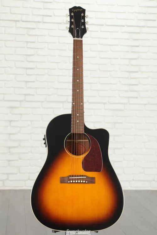  Epiphone J-45 EC Acoustic Guitar - Aged Vintage Sunburst Gloss Demo