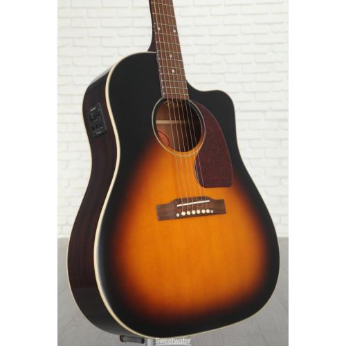  Epiphone J-45 EC Acoustic Guitar - Aged Vintage Sunburst Gloss Demo