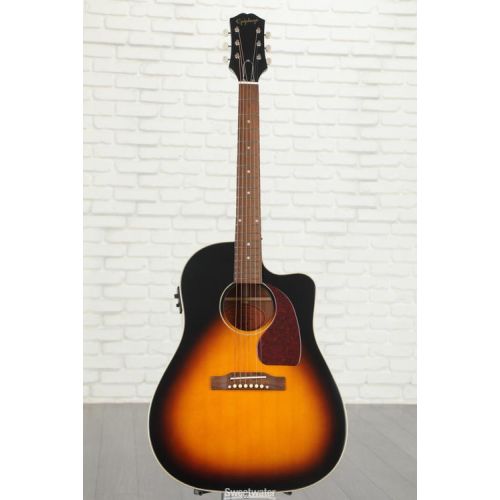  Epiphone J-45 EC Acoustic Guitar - Aged Vintage Sunburst Gloss Demo