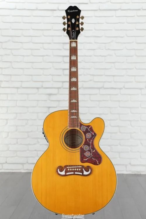  Epiphone J-200EC Studio Acoustic-Electric Guitar - Vintage Natural