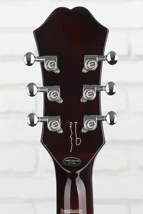  Epiphone Noel Gallagher Riviera Semi-hollow Electric Guitar - Dark Red Wine Demo