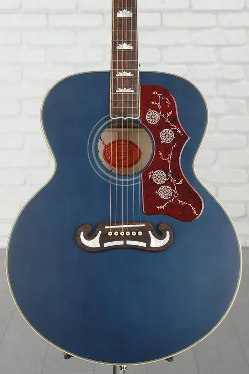  Epiphone J-200 Acoustic-electric Guitar - Aged Viper Blue, Sweetwater Exclusive Demo