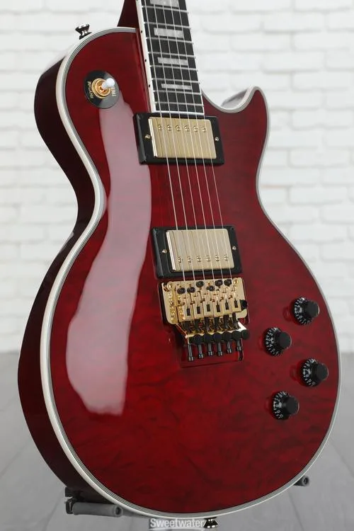  Epiphone Alex Lifeson Les Paul Custom Axcess Electric Guitar - Ruby Demo