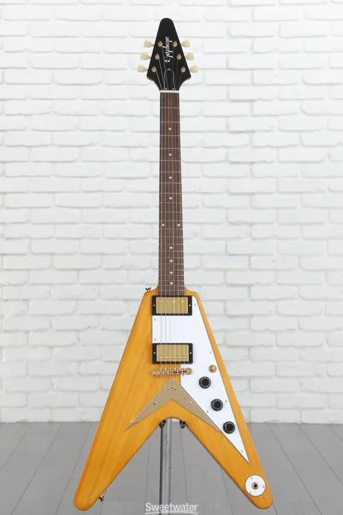  Epiphone 1958 Korina Flying V Electric Guitar - Natural Demo