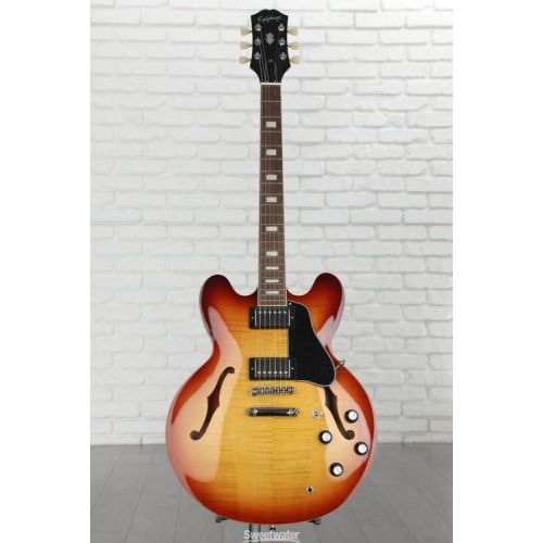  Epiphone ES-335 Figured Semi-hollowbody Electric Guitar - Raspberry Tea Burst