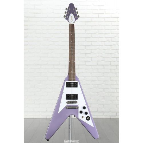  Epiphone Kirk Hammett 1979 Flying V Electric Guitar - Purple Metallic