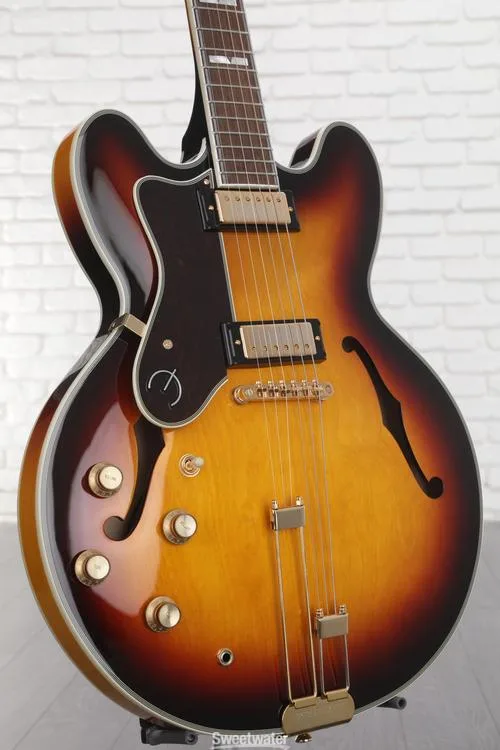  Epiphone Sheraton Frequensator Left-handed Semi-hollowbody Electric Guitar - Vintage Sunburst