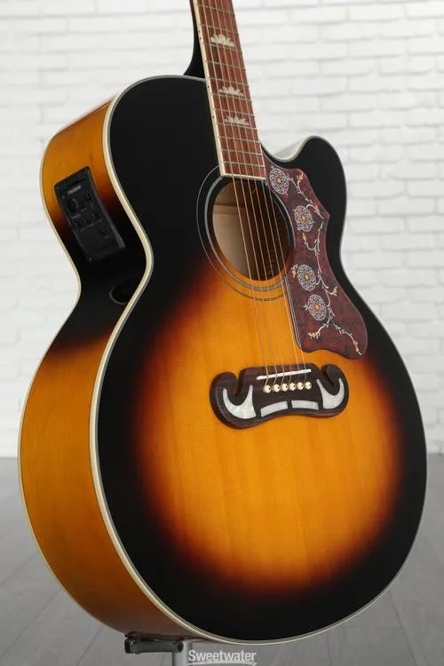 Epiphone J-200EC Studio Acoustic-Electric Guitar - Vintage Sunburst Demo