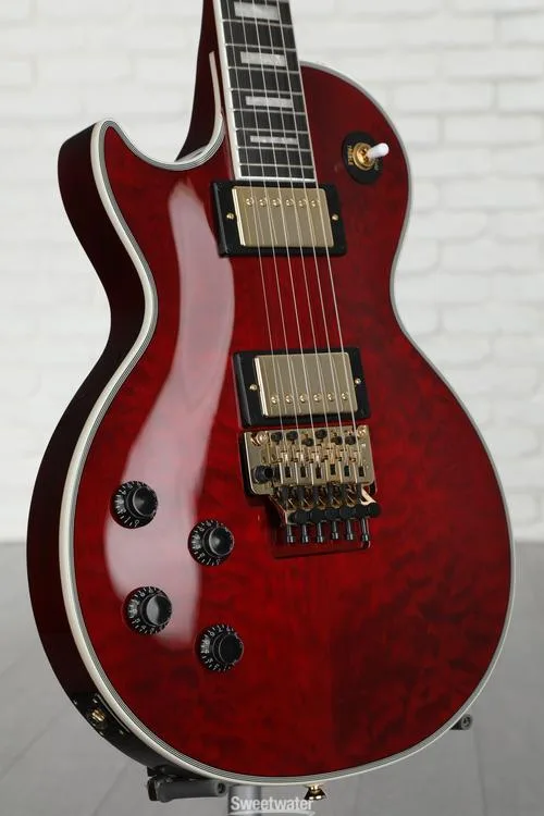  Epiphone Alex Lifeson Les Paul Custom Axcess Left-handed Electric Guitar - Ruby