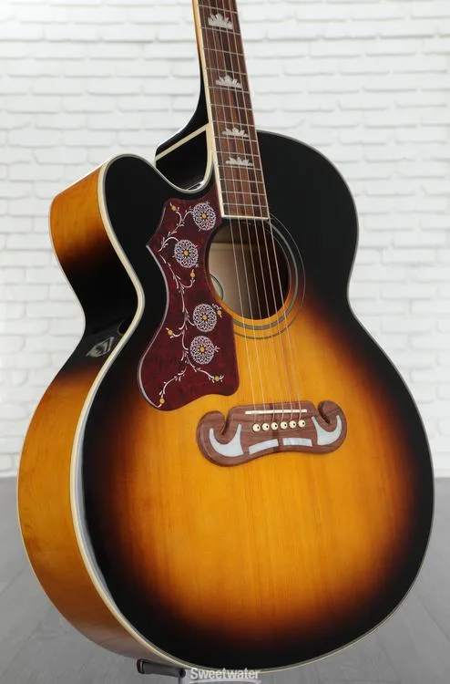 Epiphone J-200EC Studio Left-handed Acoustic-Electric Guitar - Vintage Sunburst