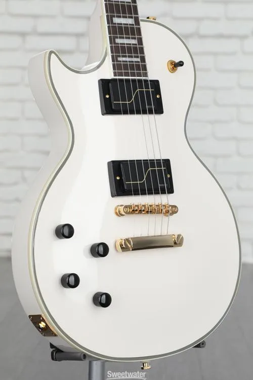  Epiphone Left-handed Matt Heafy Les Paul Custom Origins Electric Guitar - Bone White Demo