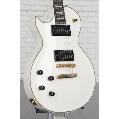  Epiphone Left-handed Matt Heafy Les Paul Custom Origins Electric Guitar - Bone White Demo