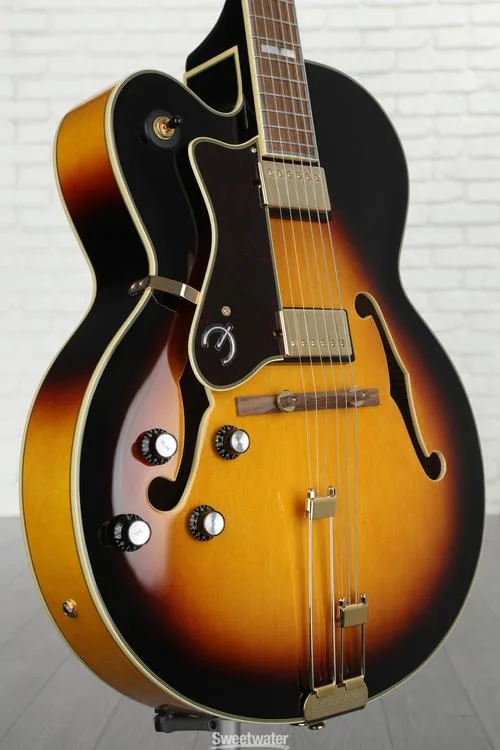  Epiphone Broadway Left-handed Hollowbody Electric Guitar - Vintage Sunburst