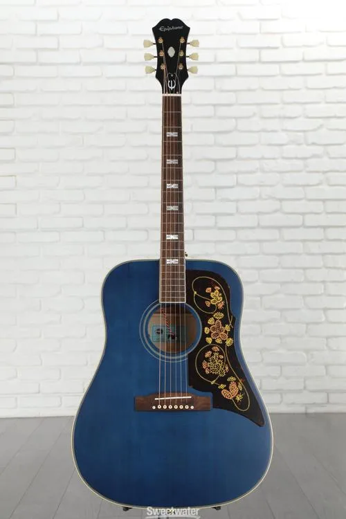  Epiphone Masterbilt Frontier Acoustic-electric Guitar - Aged Viper Blue, Sweetwater Exclusive Demo