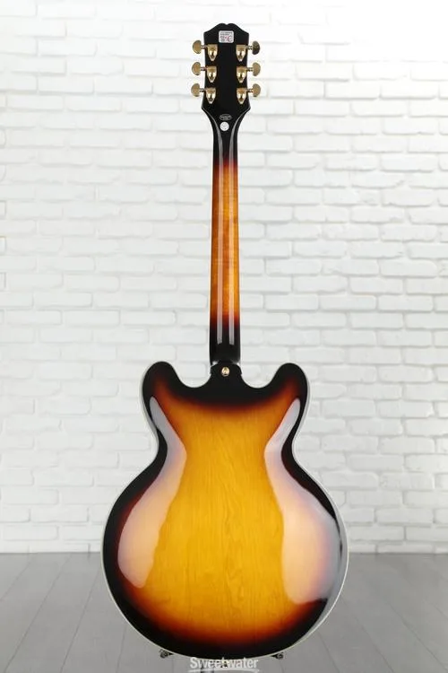  Epiphone Sheraton Frequensator Left-handed Semi-hollowbody Electric Guitar - Vintage Sunburst Demo