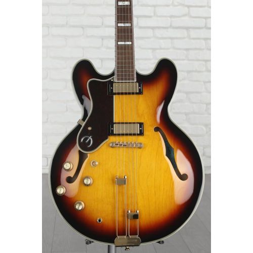  Epiphone Sheraton Frequensator Left-handed Semi-hollowbody Electric Guitar - Vintage Sunburst Demo