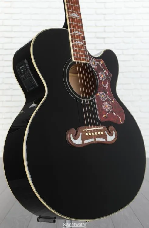 Epiphone J-200EC Studio Acoustic-Electric Guitar - Black Demo