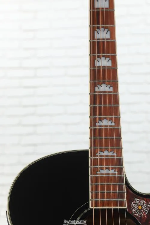  Epiphone J-200EC Studio Acoustic-Electric Guitar - Black Demo