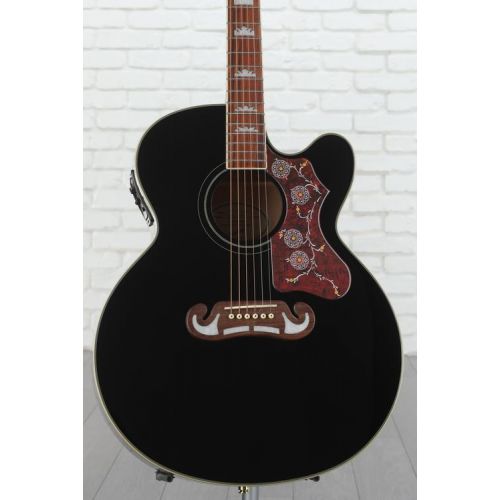  Epiphone J-200EC Studio Acoustic-Electric Guitar - Black Demo