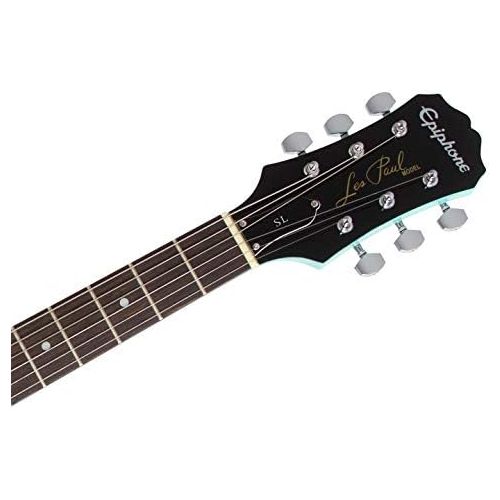  Epiphone Les Paul SL Starter Pack (Includes Mini Amp, Gigbag, Tuner, Picks, and Strap), Turquoise