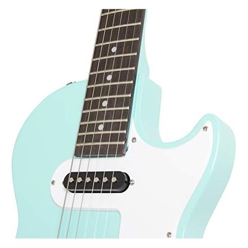  Epiphone Les Paul SL Starter Pack (Includes Mini Amp, Gigbag, Tuner, Picks, and Strap), Turquoise