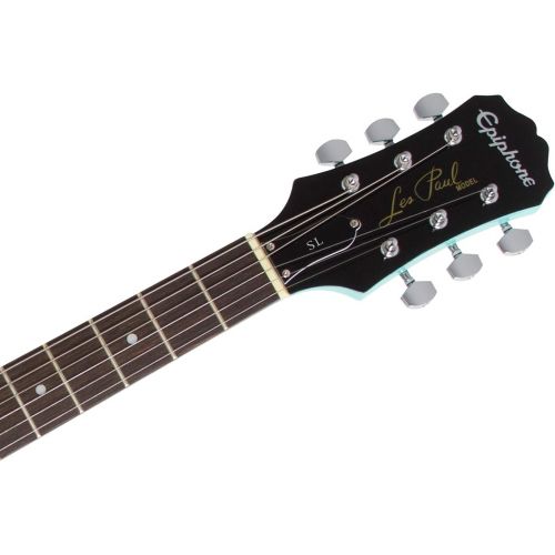  Epiphone Les Paul SL Starter Pack (Includes Mini Amp, Gigbag, Tuner, Picks, and Strap), Turquoise