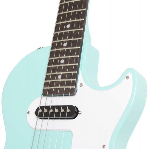  Epiphone Les Paul SL Starter Pack (Includes Mini Amp, Gigbag, Tuner, Picks, and Strap), Turquoise