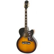 Epiphone EJ-200SCE Solid Top Cutaway Acoustic Electric Guitar, Vintage Sunburst