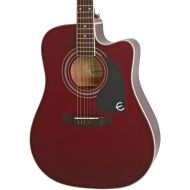 Epiphone Pro-1 Ultra Solid Top Acoustic/Electric Guitar System for Beginners, Gloss Wine Red