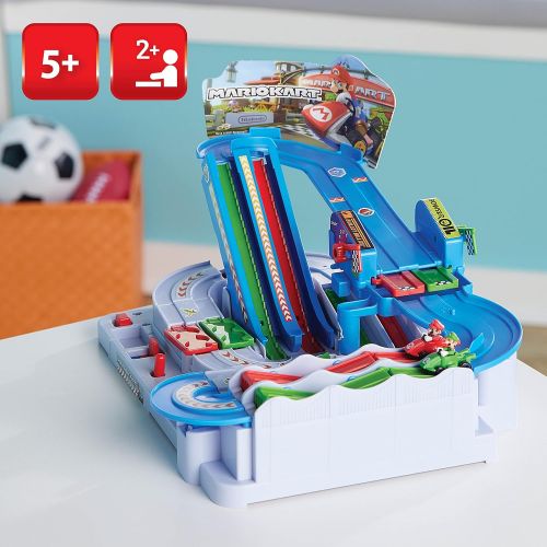  EPOCH Games Mario Kart Racing Deluxe, Vehicle Obstacle Course with Mario and Luigi Kart Figures for Ages 5+