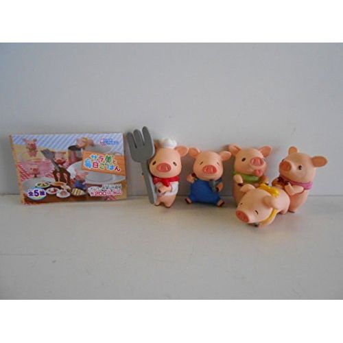  Epoch Japan Import Sara beauty and daily rice all five pigs figures hungry, all five 1 Sarah Beauty and food Okkina fork 2 t Gil