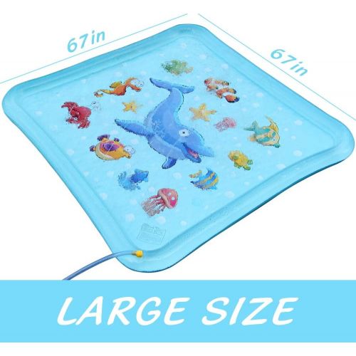  Epoch Air Sprinkler Pad & Splash Play Mat, 67 Outdoor Water Toddler Toys Summer Fun Game, Perfect Inflatable Outdoor Toys Sprinkler for Kids Boys Girls