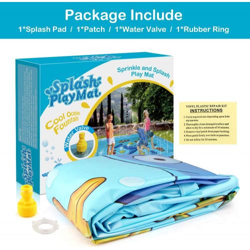  Epoch Air Sprinkler Pad & Splash Play Mat, 67 Outdoor Water Toddler Toys Summer Fun Game, Perfect Inflatable Outdoor Toys Sprinkler for Kids Boys Girls