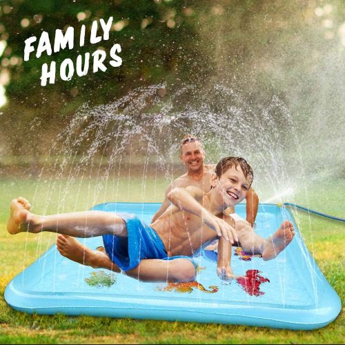  Epoch Air Sprinkler Pad & Splash Play Mat, 67 Outdoor Water Toddler Toys Summer Fun Game, Perfect Inflatable Outdoor Toys Sprinkler for Kids Boys Girls