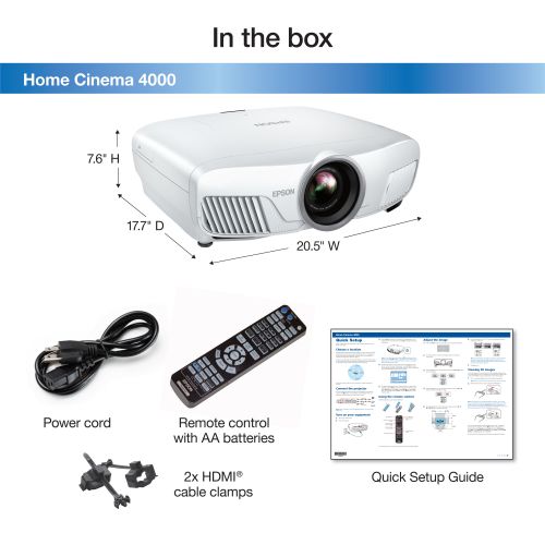 엡손 Epson Home Cinema 4000 3LCD Projector with 4K Enhancement and HDR