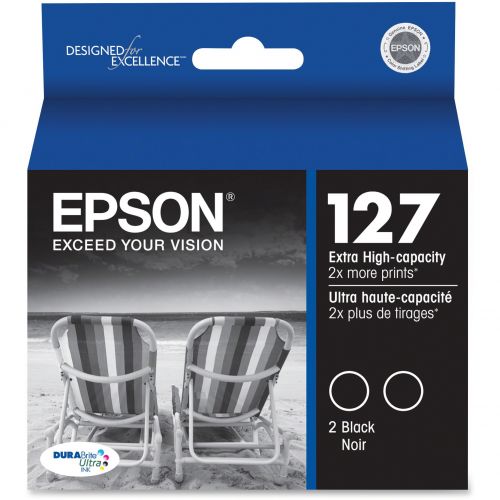엡손 Epson, EPST127120D2, Dual Pack 127 Extra High-Capacity Ink Cartridges, 2  Each