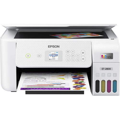 엡손 Epson EcoTank ET-2800 Wireless Color All-in-One Cartridge-Free Supertank Printer (White)