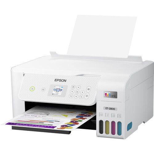 엡손 Epson EcoTank ET-2800 Wireless Color All-in-One Cartridge-Free Supertank Printer (White)