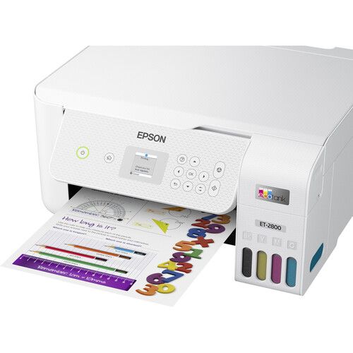 엡손 Epson EcoTank ET-2800 Wireless Color All-in-One Cartridge-Free Supertank Printer (White)