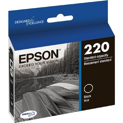 엡손 [아마존베스트]Epson T220120 DURABrite Ultra Black Standard Capacity Cartridge Ink (WF-2760, WF-2750, WF-2660, WF-2650, WF-2630, XP-424, XP-420, XP-320)